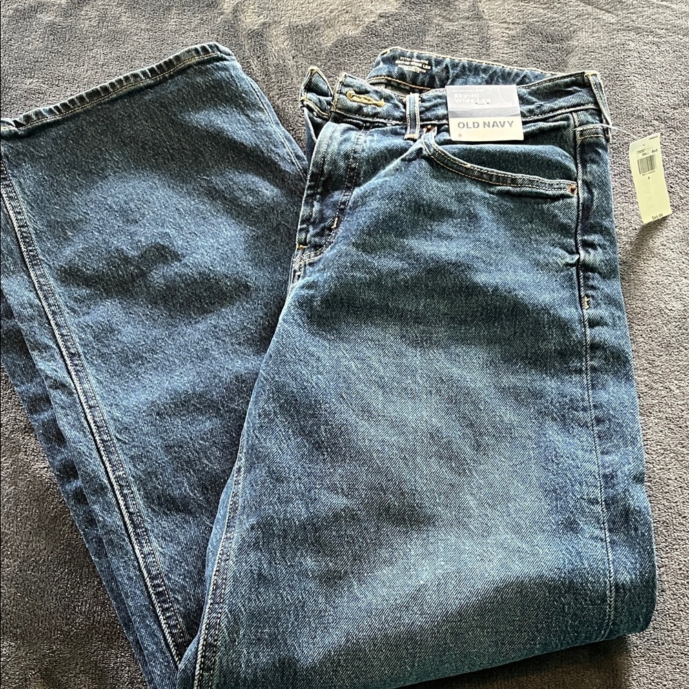 Ultra hi rise wide leg jeans new